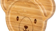 Farfurie compartimentata din bambus FreeON cu ventuza Bear