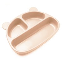 Farfurie din silicon cu 3 compartimente si ventuze Kidnort Retter Mjolk Bej - 3