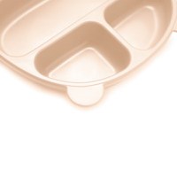 Farfurie din silicon cu 3 compartimente si ventuze Kidnort Retter Mjolk Bej - 4