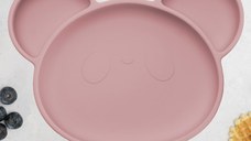 Farfurie din silicon cu ventuza AppeKids Panda Old Rose