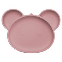Farfurie din silicon cu ventuza AppeKids Panda Old Rose - 5