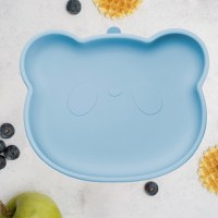 Farfurie din silicon cu ventuza AppeKids The Little Bear Aqua Blue - 5