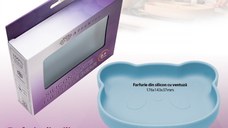 Farfurie din silicon cu ventuza AppeKids The Little Bear Aqua Blue