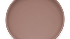 Farfurie din silicon PetiteMars Velvet Latte Maro pudrat TakeMatch, cu ventuza, fara BPA, 400 ml pentru bebelusi 6 luni+