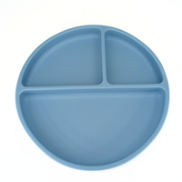 Farfurie rotunda din silicon compartimentata Coccorito Blue - 3