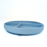 Farfurie rotunda din silicon compartimentata Coccorito Blue - 2