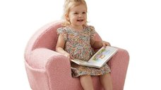 Fotoliu din burete pentru copii New Baby Teddy Pink - confortabil si practic