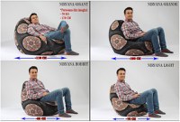 Fotoliu mediu nirvana grande iIndigo  umplut cu perle polistiren beanbag marca Pufrelax - 3