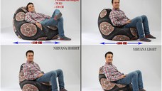 Fotoliu mic nirvana light rosu  umplut cu perle polistiren