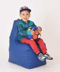 Fotoliu pentru copii 2-8 ani sunlounger junior blue umplut cu perle polistiren marca Pufrelax - 2