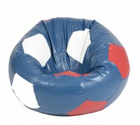 Fotoliu pentru copii 3-10 ani minge telstar junior france umplut cu perle polistiren marca Pufrelax - 4