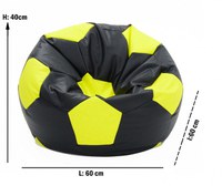 Fotoliu pentru copii 3-10 ani minge telstar junior france umplut cu perle polistiren marca Pufrelax - 3