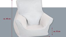 Fotoliu pentru copii Knorr Toys Ursuletul Paul umplutura bilute din polistiren, husa din bumbac detasabila si lavabila, 40 x 50 x 43 cm, 18 luni+