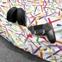 Fotoliu Puf Bean Bag tip Chill XL Confetti fundal alb - 5