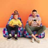 Fotoliu Puf Bean Bag tip Chill XL lego tetris mov - 4