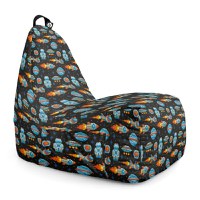 Fotoliu Puf Bean Bag tip Chill XL Retro Space Ships - 6