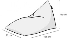 Fotoliu Puf Bean Bag tip Lounge Daisy fundal alb