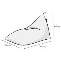 Fotoliu Puf Bean Bag tip Lounge Model rosu si alb - 2