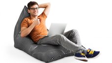 Fotoliu Puf Bean Bag tip Lounge Topografic negru