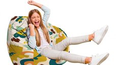 Fotoliu Puf Bean Bag tip Para L abstract jungle ocru