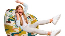 Fotoliu Puf Bean Bag tip Para L abstract jungle ocru