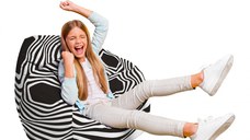 Fotoliu Puf Bean Bag tip Para L abstract zebra