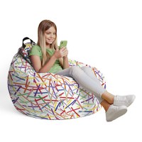 Fotoliu Puf Bean Bag tip Para L Confetti fundal alb - 3