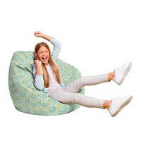 Fotoliu Puf Bean Bag tip Para L frunze verzi si galbene - 1