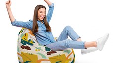 Fotoliu Puf Bean Bag tip Para XL Abstract Jungle Ocru