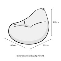 Fotoliu Puf Bean Bag tip Para XL bej cu model rosu si gri - 2