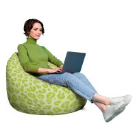 Fotoliu puf Bean Bag tip para XL leopard green - 4