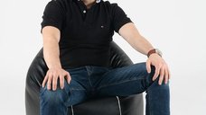 Fotoliu puf pentru copii 2-14 ani relaxo back 2 black umplut cu perle polistiren