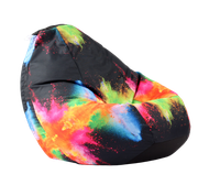 Fotoliu puf tip sac nirvana gigant colour festival imprimat pretabil si la exterior umplut cu perle polistiren - 2