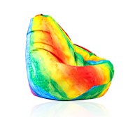 Fotoliu puf tip sac nirvana grande rainbow watercolour imprimat pretabil si la exterior umplut cu perle polistiren - 3