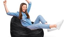 Fotoliu Puf Updeco Para XL Negru