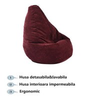 Fotoliu Pufrelax mic copii 4-14 ani  nirvana light rainy dayhusa detasabila umplut cu perle polistiren - 3