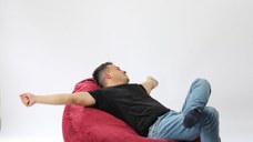 Fotoliu pufrelax nirvana gigant sour cherry cu husa detasabila textila umplut cu perle polistiren