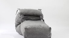 Fotoliu Pufrelax Yoga L + Perna Moon Grey Gama Premium umplut cu fulgi de burete memory mix