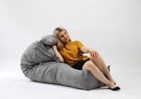 Fotoliu Pufrelax Yoga L + Perna Moon Grey Gama Premium umplut cu fulgi de burete memory mix - 2