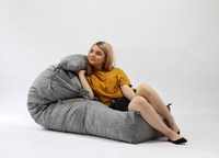 Fotoliu Pufrelax Yoga L + Perna Moon Grey Gama Premium umplut cu fulgi de burete memory mix - 3