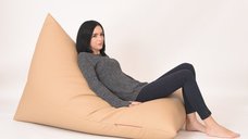 Fotoliu sac pufrelax kudos nude gama premium pu  umplut cu perle polistiren