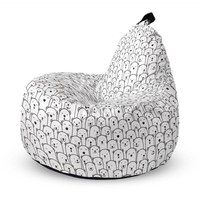 Fotoliu Updeco Puf Bean Bag tip Big Chill alb cu ursi - 5