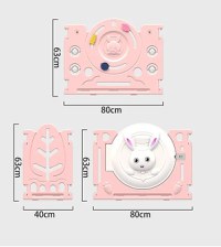 Gardulet loc de joaca copii pentru interiorexterior Nichiduta Garden 200x155 cm cu margini rotunjite, poarta de siguranta, covoras din spuma 1cm grosime,100 bile color si cosulet pliabil Bunny Pink - 3