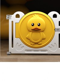 Gardulet loc de joaca Nichiduta Garden Duck Yellow Pliabil, Margini rotunjite, Poarta de siguranta cu sistem blocare, Covoras din spuma 235x161 cm si 120 bile - 6