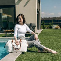 Geanta mamici FreeON Mommy things Beige, spatioasa si practica, cu multiple buzunare, include si 2 genti mai mici - 5