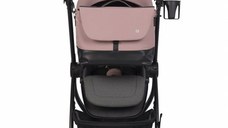 Geanta multifunctionala pentru mamici, Euro Cart, compatibila carucioarelor Corso si Crox, cu un compartiment si buzunare, impermeabila si complet rigida, dimensiune 44 x 27 x 14 cm, Rose