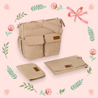 Geanta pentru mamici Jane Sesame cu 2 buzunare exterioare, multiple compartimente, saltea de infasat inclusa, 44 x 34 cm - 3