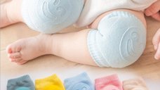 Genunchiere cu silicon pentru bebe Smile 0-12 luni Roz banan