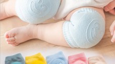 Genunchiere cu silicon pentru bebe Smile 0-12 luni Roz banan