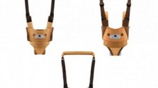 Ham pentru copii Novokids Premium Bear Walking Assistant Maro cu Maner confortabil, Intaritura, Material moale, Greutate admisa 20 kg, Lavabil